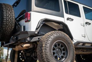 DV8 Offroad Rear Inner Fender Satin Aluminum (REAR): Jeep Wrangler JK 2007-2018 3.8L/3.6L V6/2.0L Turbo - Satin Black