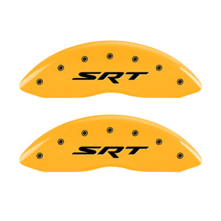 MGP 4 Caliper Covers Engraved Front & Rear Srt Yellow Finish Black Char 2006 Jeep Commander