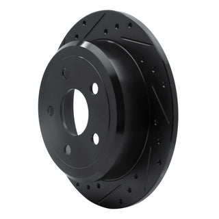 DFC 07-18 Jeep Wrangler Rear Left Drilled & Slotted Black Brake Rotor