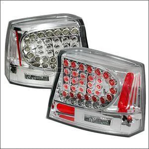 Spec D LED Tail Lights (Chrome): Dodge Charger 2006 - 2008