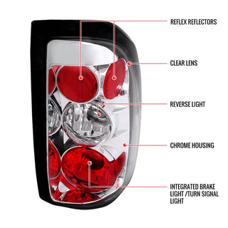 Spec D Euro Tail Lights (Chrome): Dodge Dakota 1997 - 2004