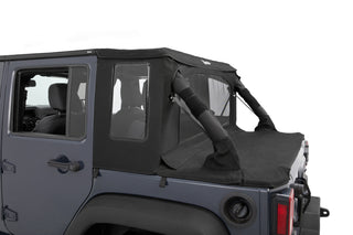 Bestop Halftop Conversion Kit Premium Black Twill (F&R): Jeep Wrangler JK 2007-2018 3.8L V6 / 3.6L V6