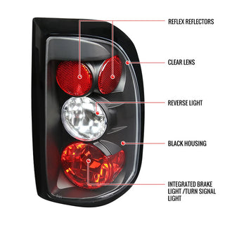 Spec D Euro Tail Lights (Black): Dodge Dakota 1997 - 2004