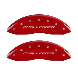 MGP 4 Caliper Covers Engraved Front & Rear Block/Challenger Red finish silver ch