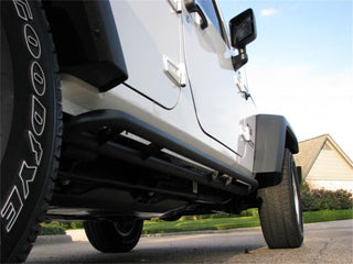 N-Fab RKR Rock Rails 1.75in Tubular Steel (4-DOOR): Fits Most Jeep Wrangler Models (2007-2018) - Textured Black