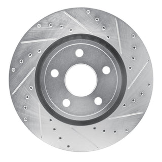 R1 Concepts Drilled & Slotted Brake Rotor (FRONT RIGHT): Fits Dodge Durango / Jeep Grand Cherokee 2011-2026 w/ Silver
