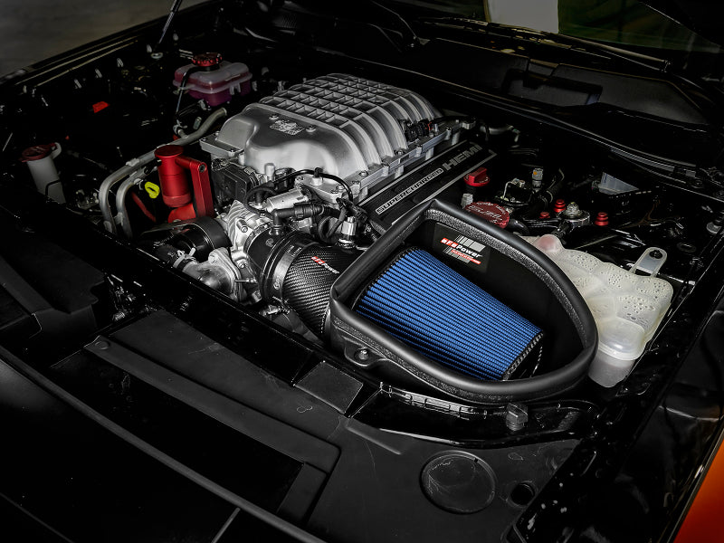 AFE Track Series Carbon Fiber Cold Air Intake System (w/Pro 5R Filter): Dodge Challenger 6.2L Hellcat Redeye / Demon ONLY 2019 - 2023