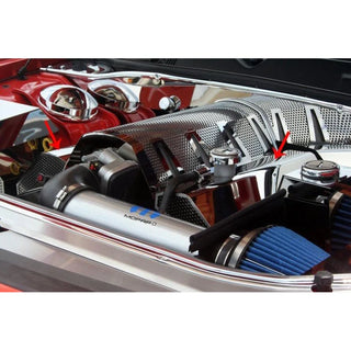 American Car Craft Fuel Rail Covers Polished / Perforated (Factory Air Box): Challenger / Charger / Magnum / 300 6.1L SRT8 2006 - 2010