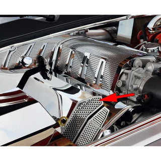 American Car Craft Fuel Rail Covers Polished / Perforated (Factory Air Box): Challenger / Charger / Magnum / 300 6.1L SRT8 2006 - 2010