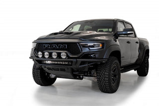 Addictive Desert Designs PRO Bolt-On Front Bumper w/ Sensors: Ram 1500 TRX (2019-24) - Hammer Black/Satin Black
