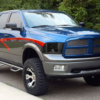 Spec D LED Bar Factory Style Headlights Chrome: Dodge Ram 1500 / 2500 / 3500 2009-2024