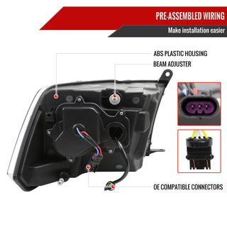 Spec D LED Sequential Headlights (Smoke): Dodge Ram 2009 - 2018