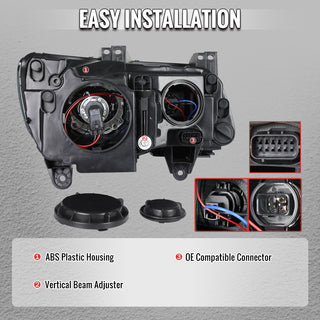 Spec D Projector Halo Headlights (Black w/ Amber Reflectors): Chrysler 300 2005 - 2010