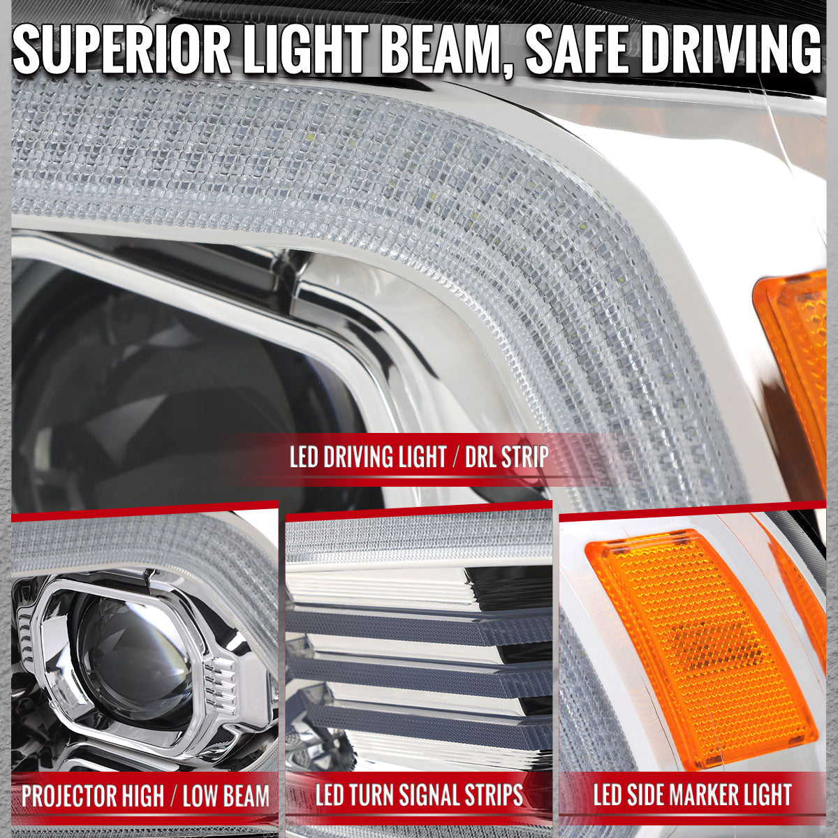 Spec D OE HID Projector Headlight (Chrome Housing Clear Lens): Dodge Charger 2011 - 2014 (Models Only)