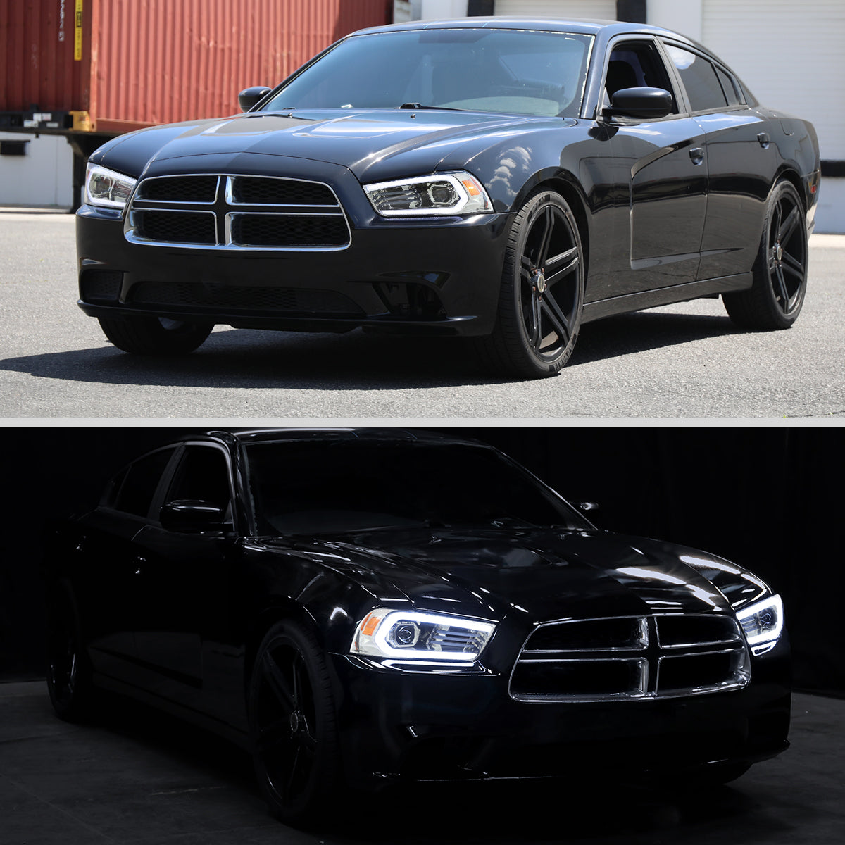 Spec D OE HID Projector Headlight (Chrome Housing Clear Lens): Dodge Charger 2011 - 2014 (Models Only)