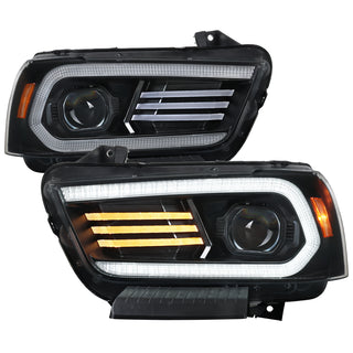 Spec D OE HID Projector Headlight (Matte Black Housing Clear Lens): Dodge Charger 2011 - 2014 (Models Only)