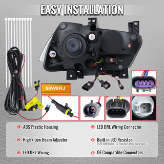 Spec D OE Halogen Projector Headlight (Matte Black Housing Clear Lens): Dodge Charger 2011 - 2014 (Models Only)