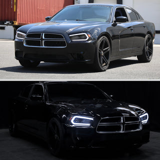 Spec D OE Halogen Projector Headlight (Matte Black Housing Clear Lens): Dodge Charger 2011 - 2014 (Models Only)