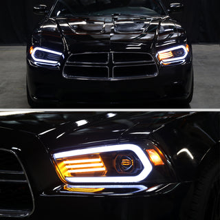 Spec D OE Halogen Projector Headlight (Matte Black Housing Clear Lens): Dodge Charger 2011 - 2014 (Models Only)