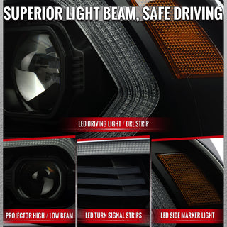 Spec D OE Halogen Projector Headlight (Matte Black Housing Smoked Lens): Dodge Charger 2011 - 2014 (Models Only)