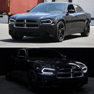 Spec D OE Halogen Projector Headlight (Matte Black Housing Smoked Lens): Dodge Charger 2011 - 2014 (Models Only)
