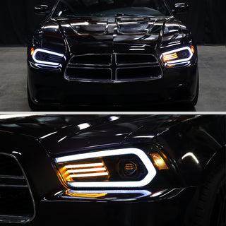 Spec D OE Halogen Projector Headlight (Matte Black Housing Smoked Lens): Dodge Charger 2011 - 2014 (Models Only)