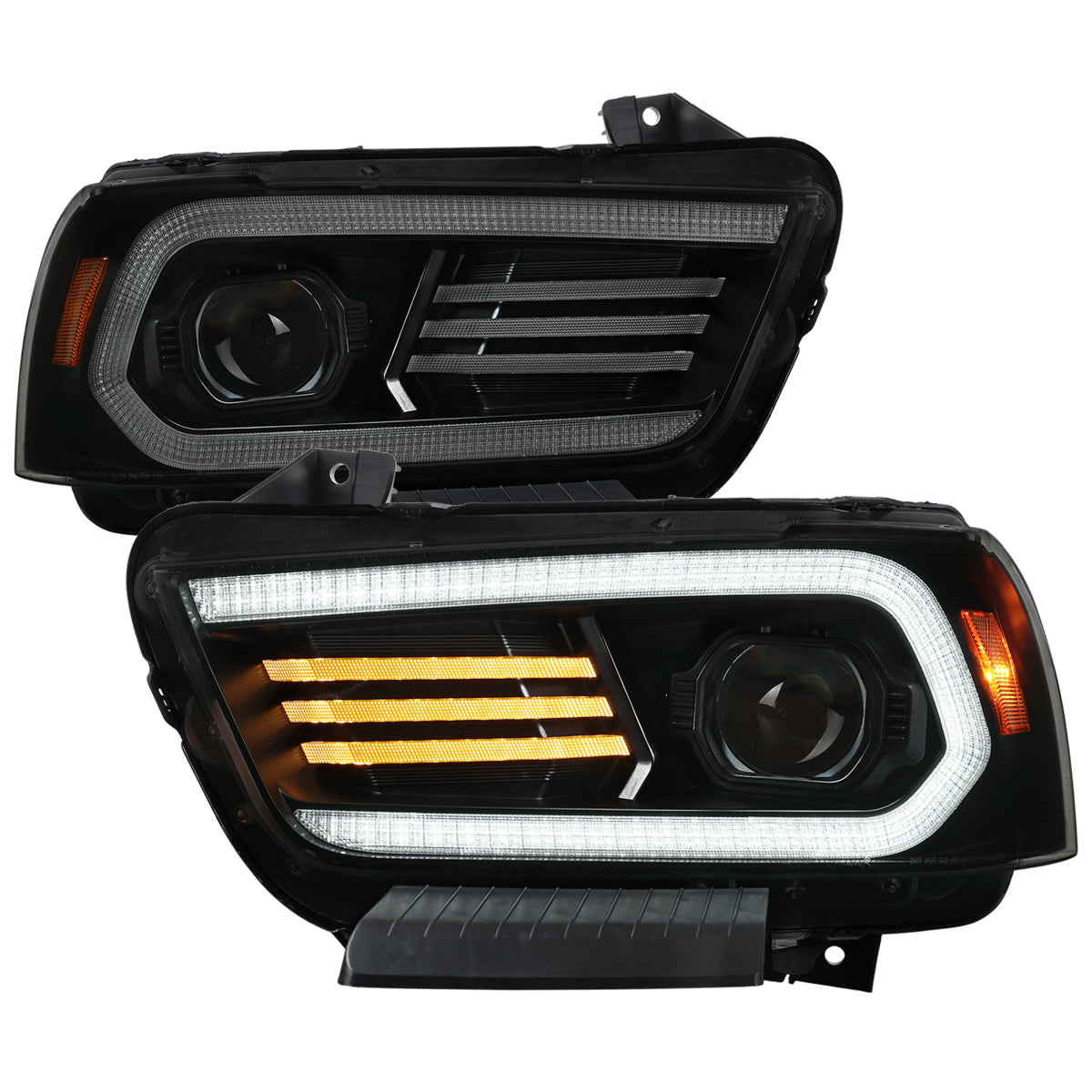 Spec D OE Halogen Projector Headlight (Matte Black Housing Smoked Lens): Dodge Charger 2011 - 2014 (Models Only)