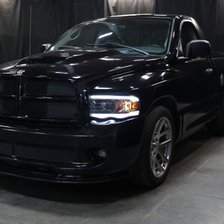 Spec D Projector Halo Headlights w/ LED Bar (Black): Dodge Ram 2002 - 2005