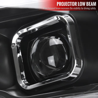 Spec D Projector Halo Headlights (Black w/ LED Sequential Signal): Dodge Ram 2009 - 2018