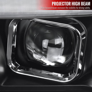 Spec D Projector Halo Headlights (Black w/ LED Sequential Signal): Dodge Ram 2009 - 2018