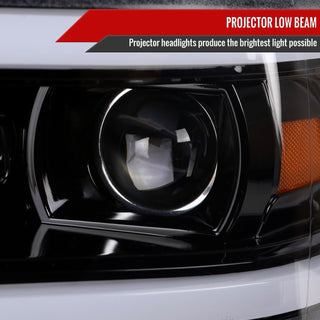 Spec D Projector Halo Headlights (Black): Ram 2500 & 3500 2019 - 2024