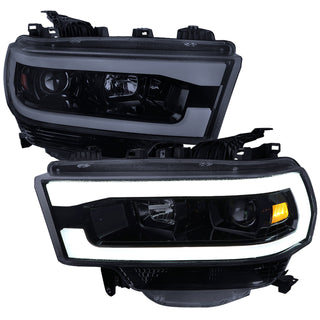 Spec D Projector Halo Headlights (Smoke): Ram 2500 & 3500 2019 - 2024