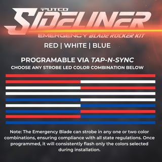 Putco 11-23 Dodge Durango Blade Rocker Kits Sideliners - Red/Blue w/ White Override