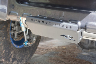 Rugged Ridge Hitch Skid Plate 2in Receiver - Textured Black: Fits Most Jeep Wrangler / Gladiator Models (2007-2026)