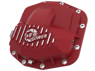 AFE Pro Series Front Differential Cover (Red w/Machined Fins): Jeep Gladiator (2020-2025) / Wrangler (2018-2025) 3.0L EcoDiesel & 3.6L V6 (w/Dana M210)