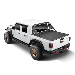 Rugged Ridge Armis Retractable Hard Tonneau Cover w/Max Track and Trail Rail System: Fits Most Jeep Gladiator Models (2018-2026) - Textured Black