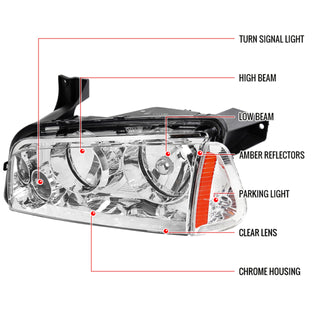 Spec D Euro Headlights (Chrome): Dodge Charger 2006 - 2010
