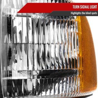 Spec D OEM Style Headlights & Corner Lights (Chrome): Dodge Ram 1998 - 2002