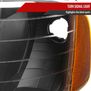 Spec D OEM Style Headlights & Corner Lights (Black): Dodge Ram 1500 Sport 1999 - 2001