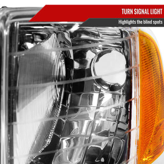 Spec D OEM Style Headlights & Corner Lights (Chrome): Dodge Ram 1500 Sport 1999 - 2001