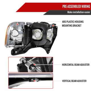 Spec D OEM Style Headlights & Corner Lights (Chrome): Dodge Ram 1500 Sport 1999 - 2001