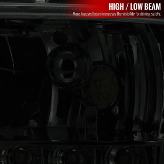 Spec D Crystal Headlights w/ LED's (Smoke): Dodge Dakota & Durango 1997 - 2004