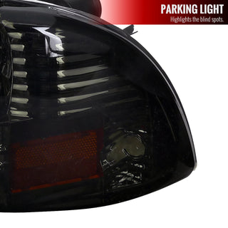 Spec D Crystal Headlights w/ LED's (Smoke): Dodge Dakota & Durango 1997 - 2004