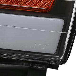 Spec D LED Tube Factory Style Headlights Matte Black Housing Clear Lens: Dodge RAM 1500 2002-2005 / RAM 2500 3500 2003-2005