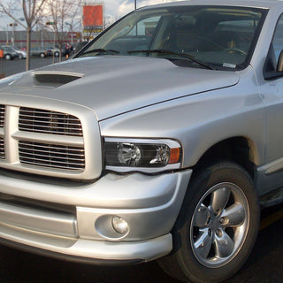Spec D LED Tube Factory Style Headlights Matte Black Housing Clear Lens: Dodge RAM 1500 2002-2005 / RAM 2500 3500 2003-2005