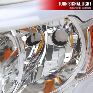 Spec D OEM Style Headlights w/ LED Bar (Chrome): Dodge Ram 2006 - 2008