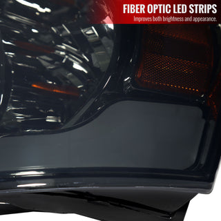 Spec D OEM Style Headlights w/ LED Bar (Smoke): Dodge Ram 2006 - 2008