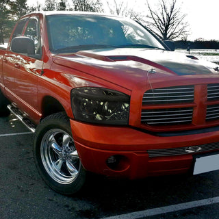 Spec D OEM Style Headlights w/ LED Bar (Smoke): Dodge Ram 2006 - 2008