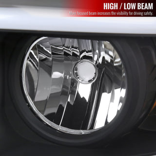 Spec D OEM Style Headlights w/ LED Bar (Black): Dodge Ram 2006 - 2008