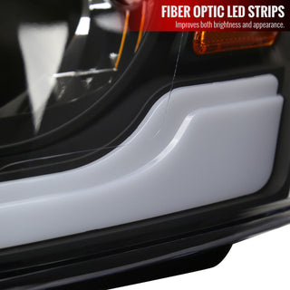 Spec D OEM Style Headlights w/ LED Bar (Black): Dodge Ram 2006 - 2008